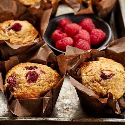 Banana Raspberry Coconut Muffins