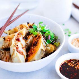 Chicken Dumplings with Sweet Dipping Sauce