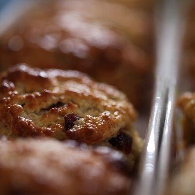 Cranberry, Ginger & White Chocolate Scones